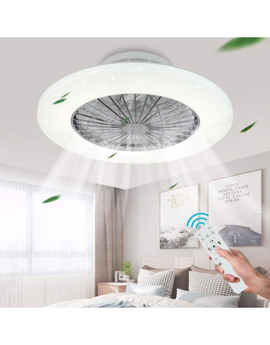 Depuley Ceiling Fan with Led Lights 20'' Modern Ceiling Fan with Remote Control and Light for Indoor Bedroom Living Room Kitchen Low Profile Ceiling Fans 3 Color Lighting with 7 ABS Blades Timing