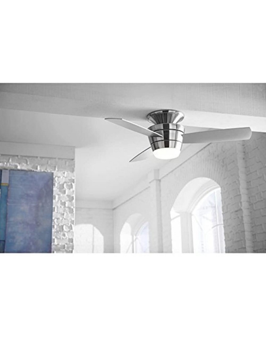 Harbor Breeze Mazon 44-in Brushed Nickel Flush Mount Indoor Ceiling Fan with Light Kit and Remote 3-Blade