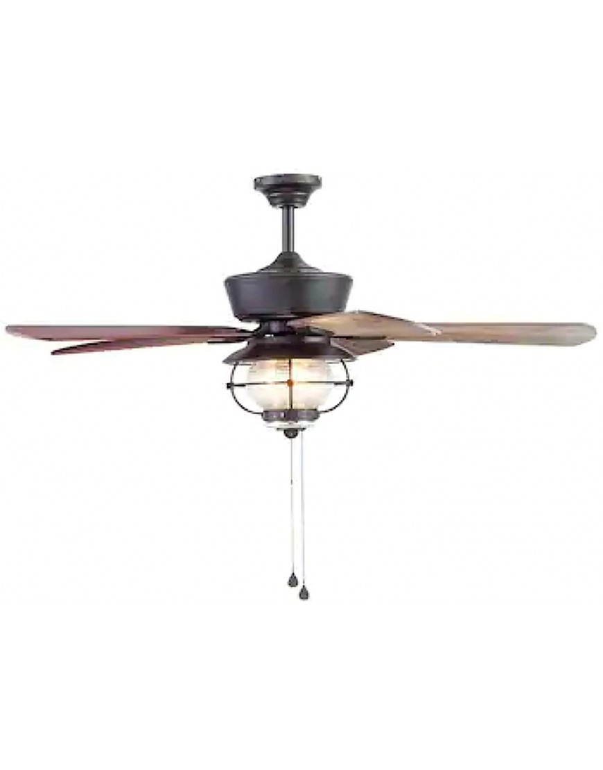 Harbor Breeze Merrimack II 52-in Matte Bronze LED Indoor Outdoor Ceiling Fan with Light Kit 5-Blade