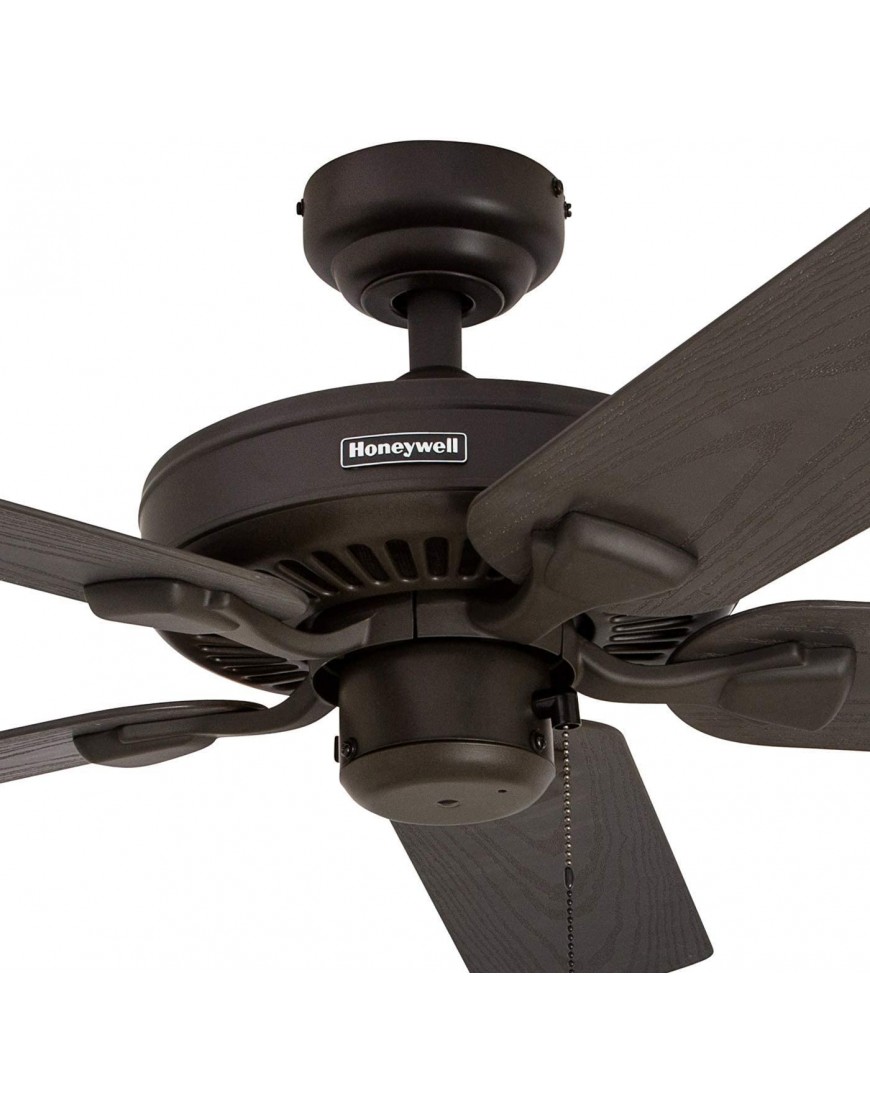 Honeywell Belmar 52-Inch Outdoor Ceiling Fan Five Damp Rated Blades Exterior Bronze