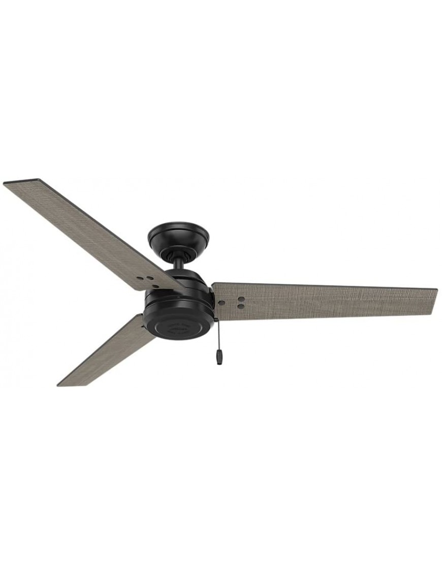 Hunter Cassius Indoor Outdoor Ceiling Fan with Pull Chain Control 52 Matte Black