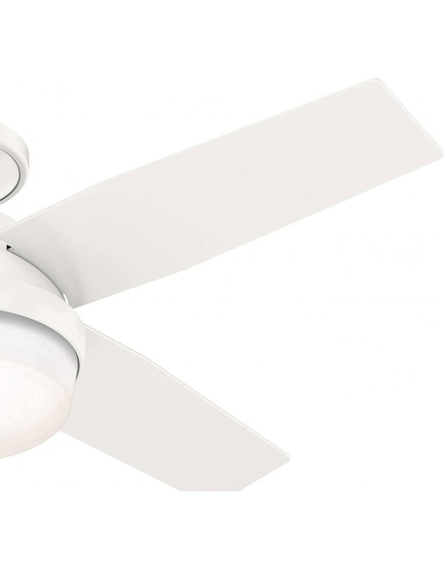 Hunter Dempsey Low Profile Indoor Outdoor Ceiling Fan with LED Light and Remote Control 44 Fresh White