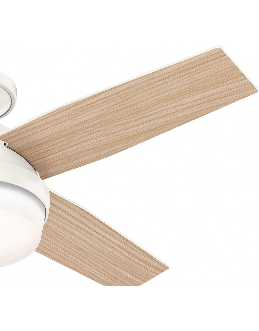 Hunter Dempsey Low Profile Indoor Outdoor Ceiling Fan with LED Light and Remote Control 44 Fresh White