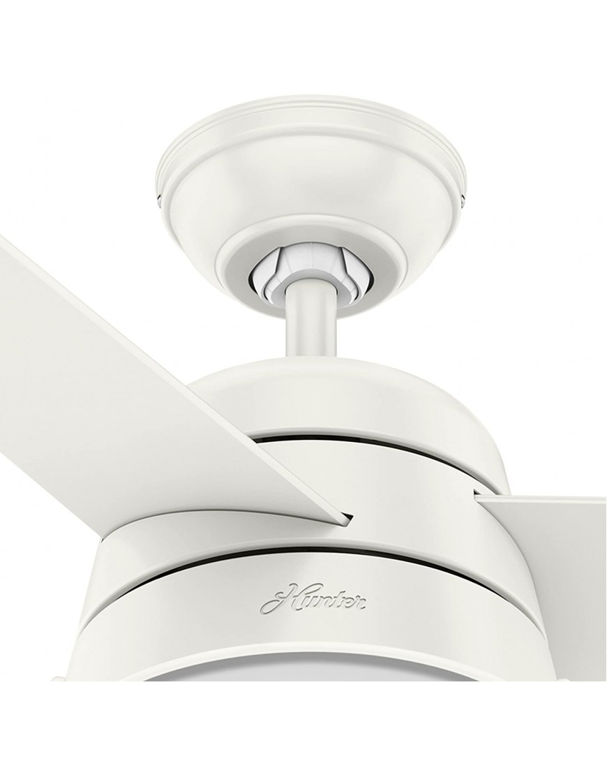 Hunter Fan 36 inch Ceiling Fan in Fresh White with Integrated LED Light Kit Renewed Fresh White
