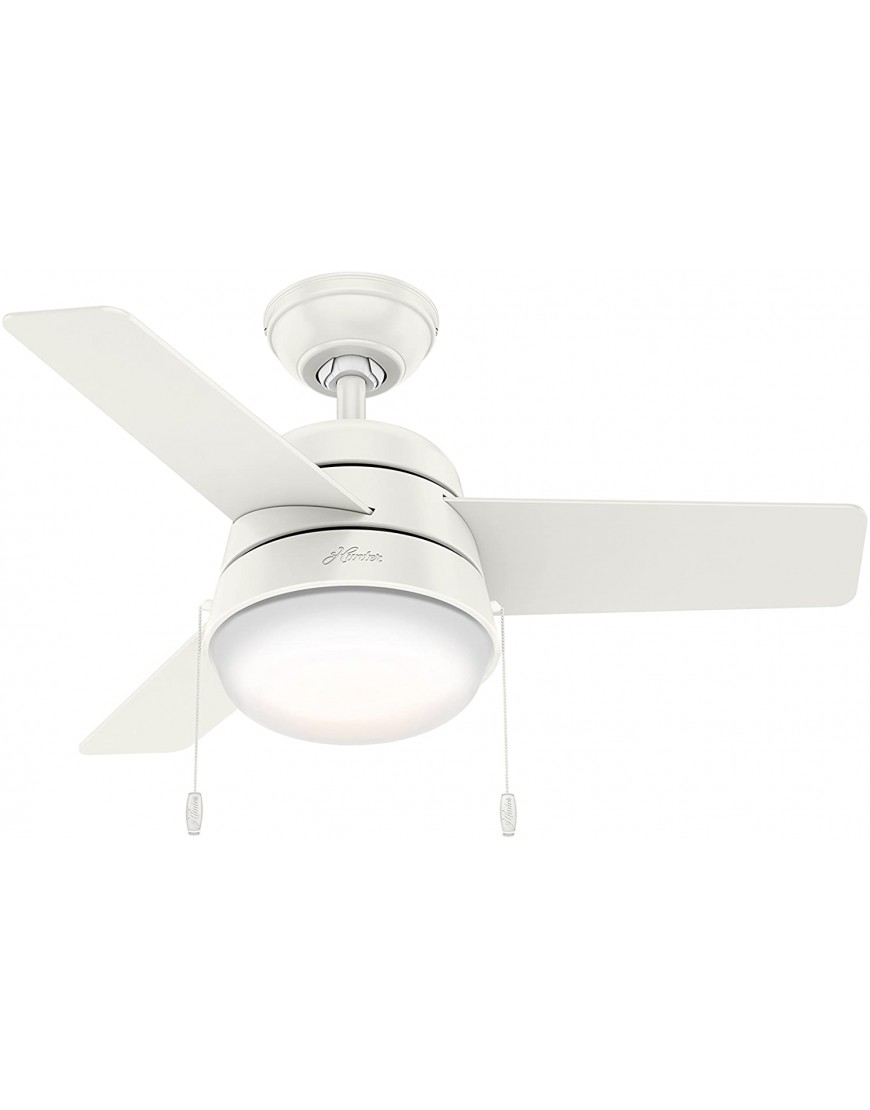 Hunter Fan 36 inch Ceiling Fan in Fresh White with Integrated LED Light Kit Renewed Fresh White