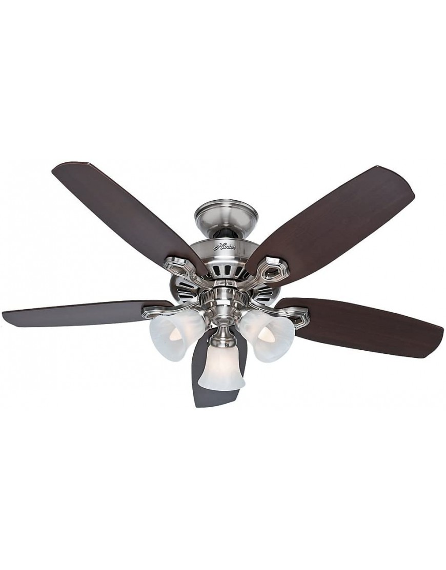 Hunter Fan Company 52106 Hunter Builder Indoor Ceiling Fan with LED Light and Pull Chain Control 42-inch Brushed Nickel Finish