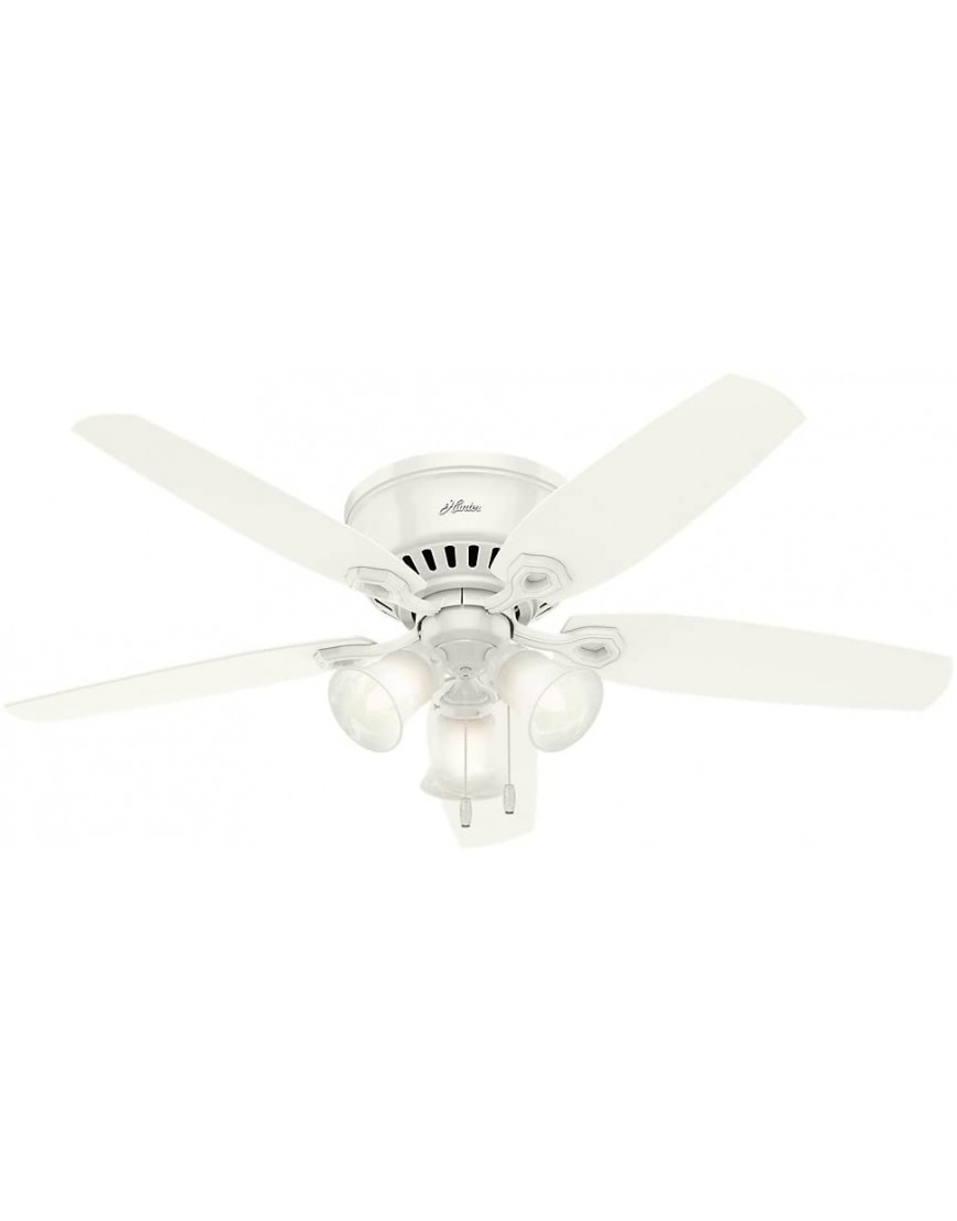 Hunter Fan Company Indoor 53326 52 Builder Low Profile Ceiling Fan with Light Snow White Finish