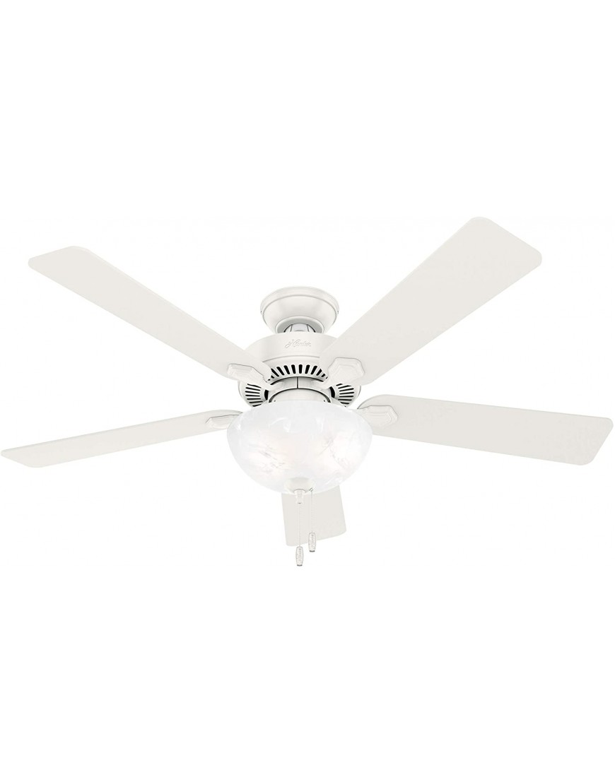 Hunter Swanson Indoor Ceiling Fan with LED Lights and Pull Chain Control 52" Fresh White