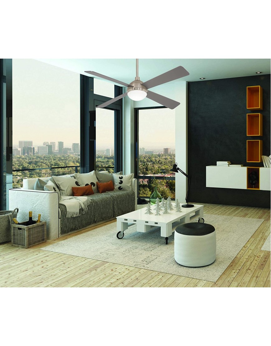 Minka-Aire F623L-BS BN Orb 54 Inch Ceiling Fan with Integrated 16W LED Light in Brushed Steel Brushed Nickel Finish