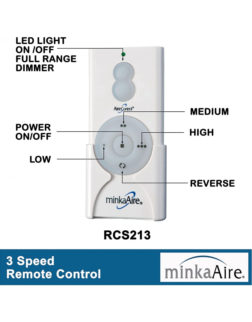 Minka-Aire F753L-BNW Protruding Mount 3 Silver Blades Ceiling fan with 17 watts light Brushed Nickel