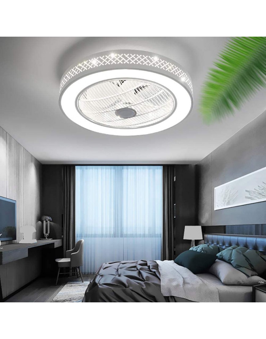 Minney Ceiling Fan with Light 22 inches Semi Flush Mount Enclosed Shell Fully Dimmable LED Lighting Caged Ceiling Fan with Remote Control for Low Profile Room