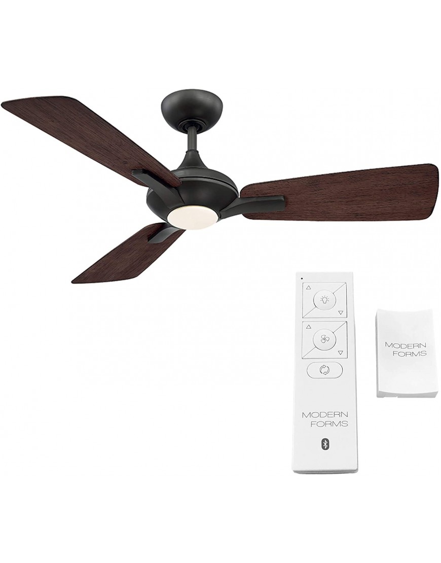 Mykonos Indoor and Outdoor 3-Blade Smart Ceiling Fan 52in Bronze Dark Walnut with 3000K LED Light Kit and Remote Control