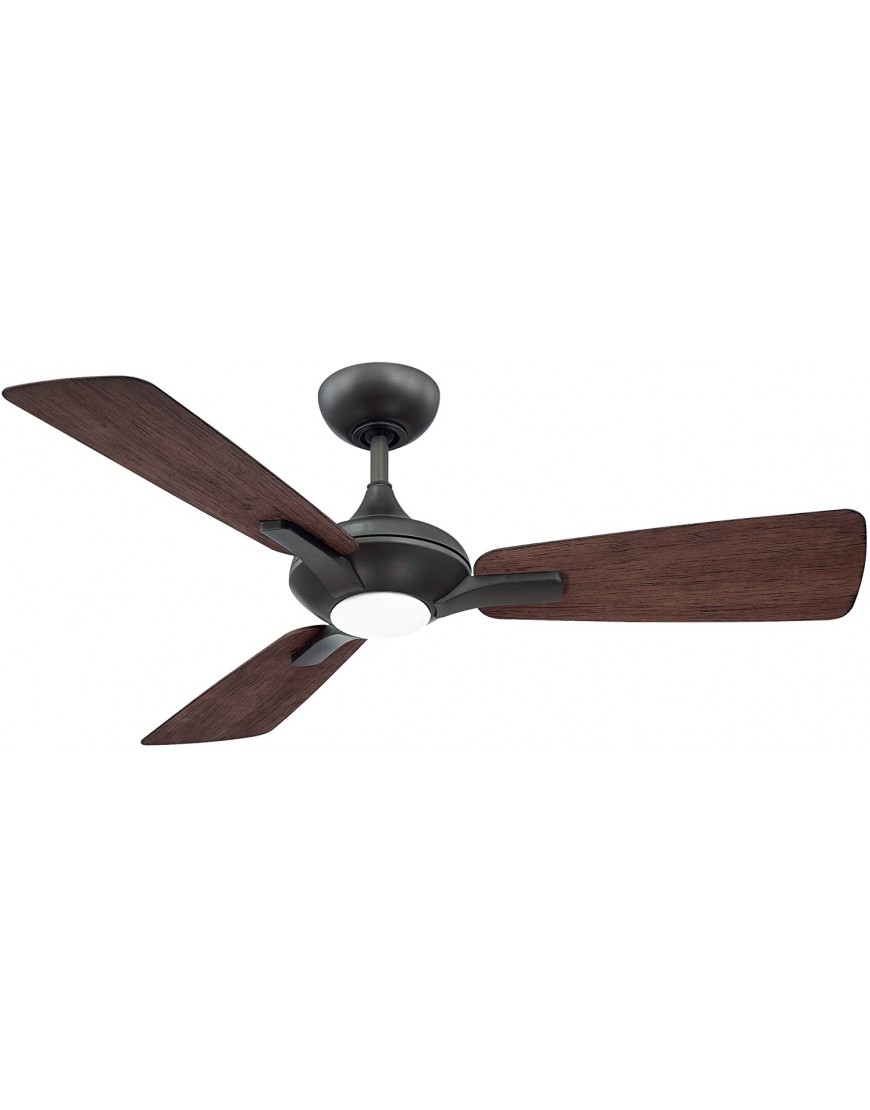 Mykonos Indoor and Outdoor 3-Blade Smart Ceiling Fan 52in Bronze Dark Walnut with 3000K LED Light Kit and Remote Control