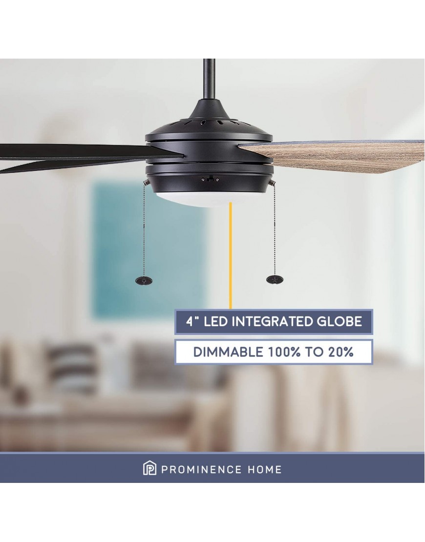 Prominence Home 51635-01 Kailani Ceiling Fan 52 Matte Black
