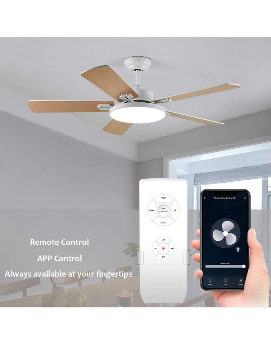 Smart WiFi Fan Switch Ceiling Fan and Light Remote Control Kit WiFi Fan Controller Compatible with Alexa Google Phone APP Control No Hub Required Universal Ceiling Fan Light Remote Control