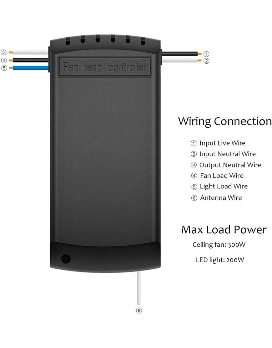 Smart WiFi Fan Switch Ceiling Fan and Light Remote Control Kit WiFi Fan Controller Compatible with Alexa Google Phone APP Control No Hub Required Universal Ceiling Fan Light Remote Control