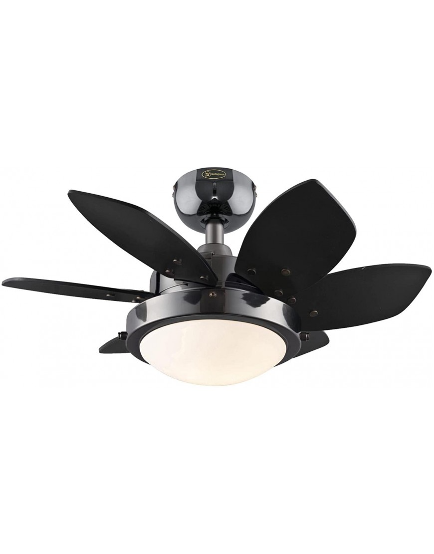 Westinghouse Lighting 7224300 Quince 24-Inch Gun Metal Indoor Ceiling Fan Light Kit with Opal Frosted Glass