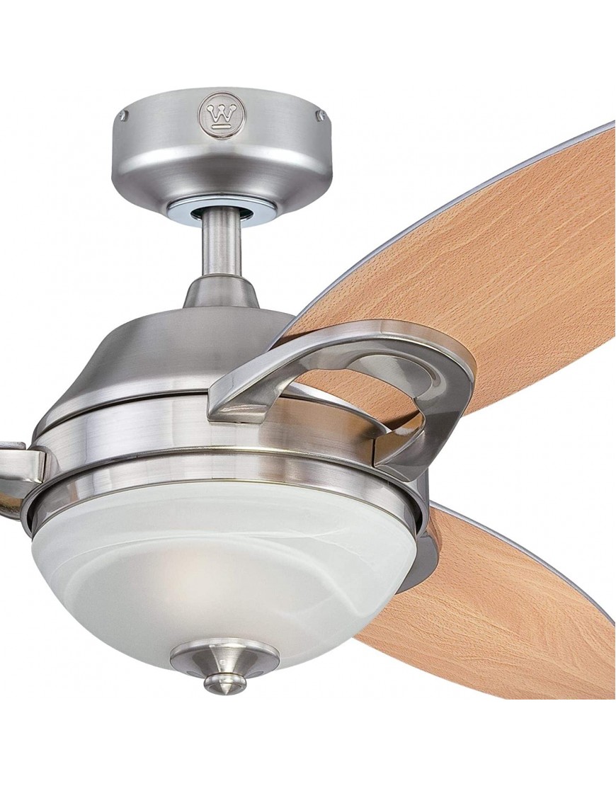 Westinghouse Lighting 7224400 Arcadia Indoor Ceiling Fan with Light and Remote 46 Inch Brushed Nickel