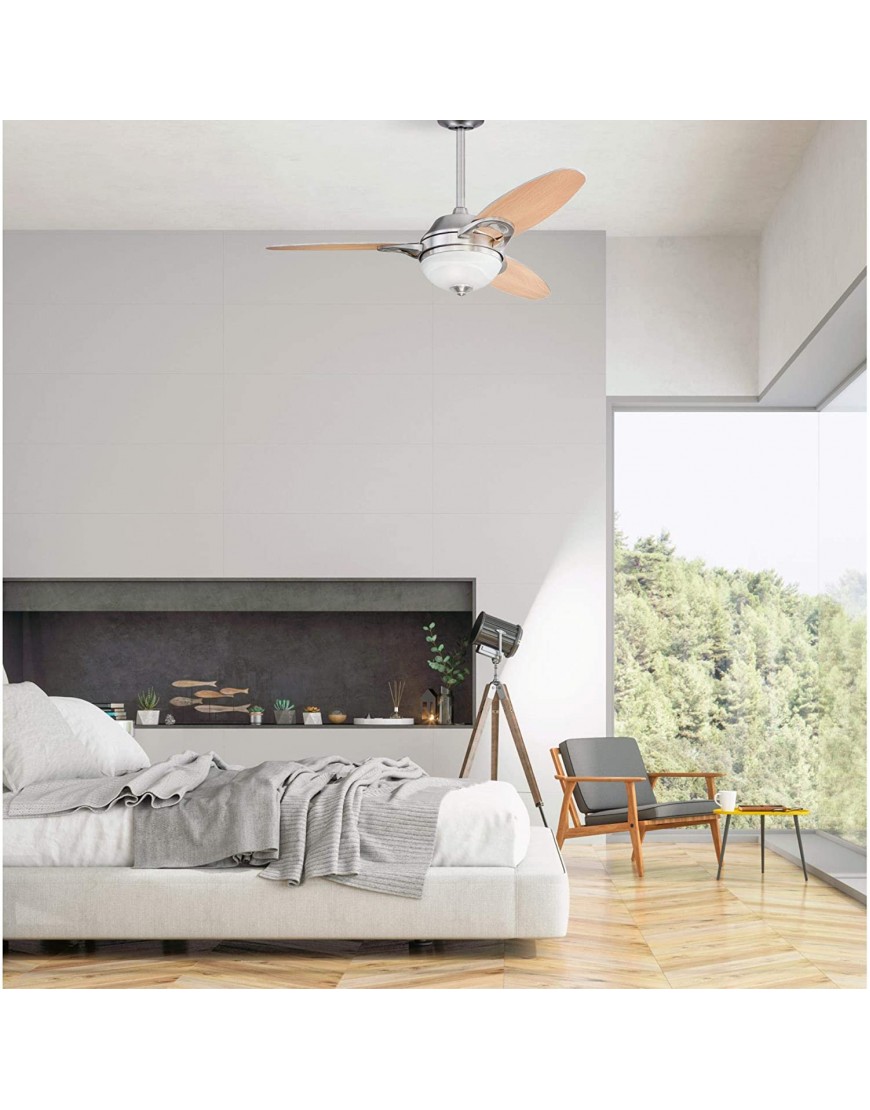 Westinghouse Lighting 7224400 Arcadia Indoor Ceiling Fan with Light and Remote 46 Inch Brushed Nickel