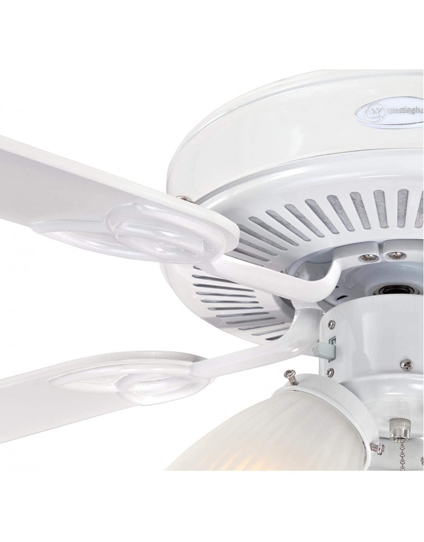 Westinghouse Lighting 7236400 Vintage Indoor Ceiling Fan with Light 52 Inch White