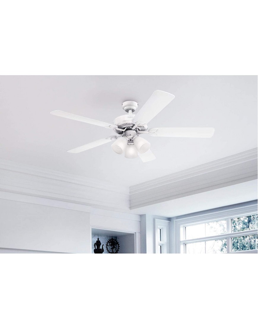 Westinghouse Lighting 7236400 Vintage Indoor Ceiling Fan with Light 52 Inch White